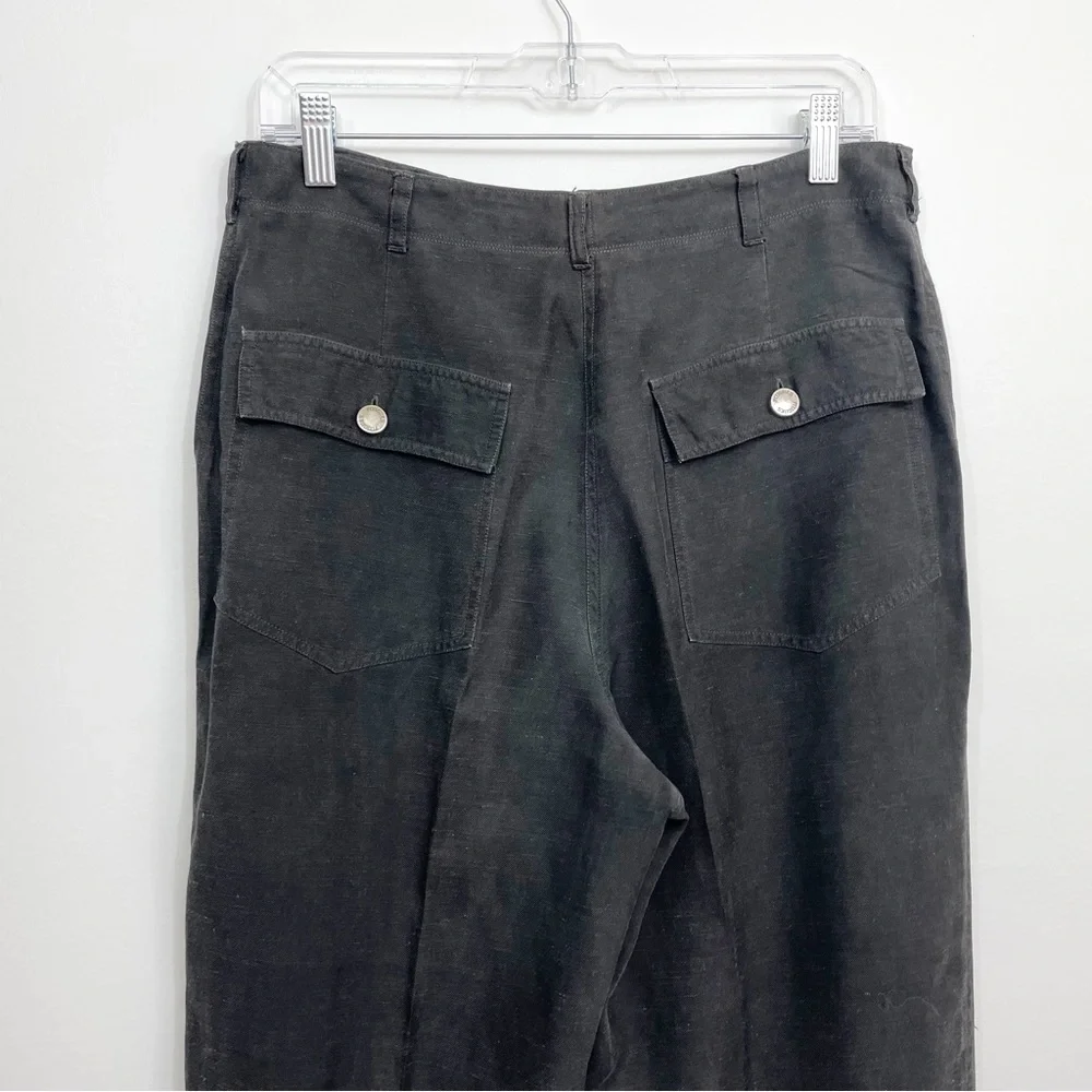 Fitigues Black Silk Linen Blend Pants - Picture 5 of 8